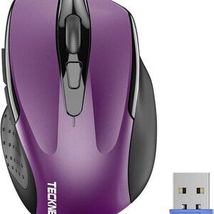 TECKNET Wireless Computer Mouse 2.4G Ergonomic Optical Purple 2600 DPI NIB